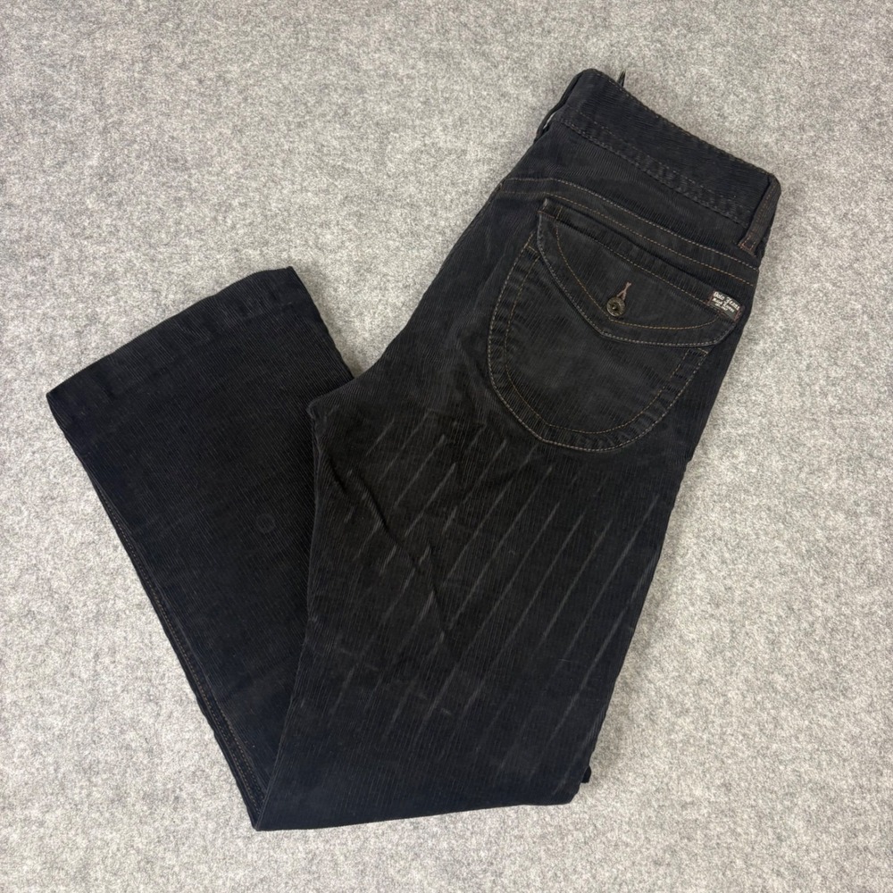 Polo Jeans Co Ralph Lauren Black Corduroy Pants‎ Straight Leg 12x30 Stretch